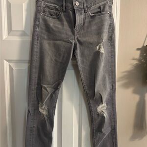 Express Gray Distressed Women's Jeans